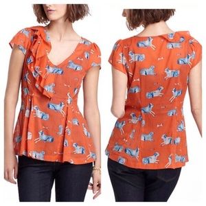 Anthropologie Meadow Rue dog blouse